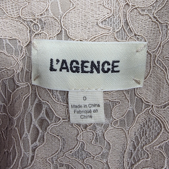 L’Agence Kylo Lace Shirt Dress Size 0 Beige Sleeveless Zip Front Collared Midi - Picture 6 of 10